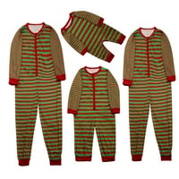 Семейство съвпадение на коледни пижами комплект за татко мама деца коледни райета печат дълъг ръкав комбинезон семейни дрехи пижами малки момчета години
