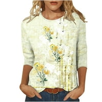 Суитчър за жени Модни печатни хлабав тениска ръкави блуза кръг врата ежедневни върхове