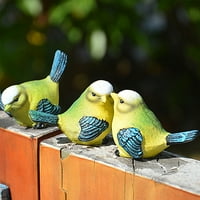 Комплект смола орнамент птици скулптура орнаменти саксийни декор занаят за домашен офис мини градина