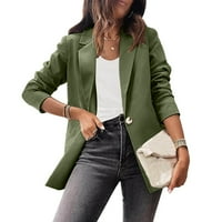 Зимни палта за жени Дамски Плътен цвят ежедневни дълги ръкави малък костюм темперамент тънък Топ палто Дамски топове зелен