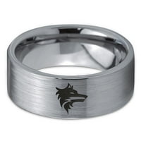 Волфрамов вълк вълк кучешки кучета лента пръстен мъже жени комфорт сив сив плосък нарязан четен полиран