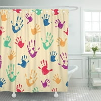 Бебе ярко и цветно семейно рисуване на ръчна боя абстракт декор за баня за баня за душ завеса
