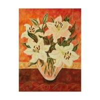 Търговска марка изобразително изкуство 'ваза с лилии' платно изкуство от Лорейн Плат
