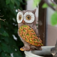 Смола фалшива сова птица декор за боядисани водоустойчиви миниатюри за животни за градински вътрешни дворове и тревни площи