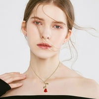 Huaguernecklaces за жени петрол жени роза висулка капка три червено колие за колиета за бижута висулки злато колие за жени