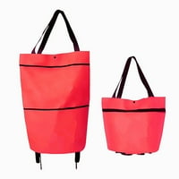 Сгъваема количка за пазаруване за хранителни стоки с колела и сменяема чанта по -голяма водоустойчива чанта