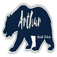 Arthur North Dakota Souvenir Vinyl Decal Sticker Bear Design