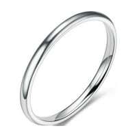 Реланфенк пръстени за жени момичета мода Плътен Сребърен Бял Геометричен пръстен