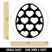 Яйце със сърца самозалепващо се гумено печатно мастило Стампер-кафяво мастило-мини