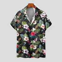 Лятна риза за мъже Мъжки риза 3D отпечатана хавайска ревера риза Модна ежедневна плажна риза Топ къси панталони Топс за ръкави за човек