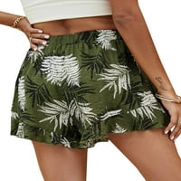 Grianlook жени ежедневни флорални принта кратки горещи панталони еластични листа от талия от печатни дъна Празник Бермуда летни плажове къси панталони