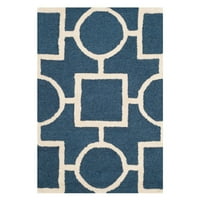 Cambridge Joyce Geometric Shapes Wool Runner Rug, светлосиня слонова кост, 2'6 6 '