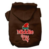 Mirage Pet Products Middle Elf Holiday Dog Hoodie, Brown, L