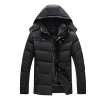 аутмови качулки за мъже ежедневно зимно яке сгъстяващо топло палто с качулка с джобни женски върхове черни