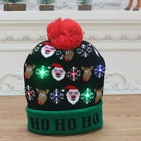 Плетена коледна шапка цветна осветена шапка Нова година подаръци