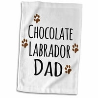 3Drose Chocolate Labrador Dog Dad - Doggie by Breed - Lab Brown Muddy Paw Prints - Doggy Lover - собственик на домашни любимци - кърпа, от