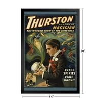 Thurston The Great Magician Spirits Black Wood Framed Art Poster 14x20