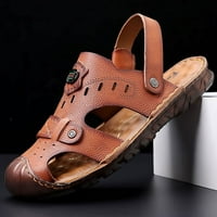 Мъжки кожени сандали лято класически мъже обувки чехли меки сандали мъже удобни на открито ходещи обувки A2