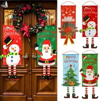 Sixtyshades Коледа висящи декорации на знамето добре дошли на прозореца Банери Коледни висулки Дядо Коледа Банер на вратата Декор за стена