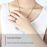Жени модни цветове от неръждаема стомана геометрия пръстен бижу Размер 5-12