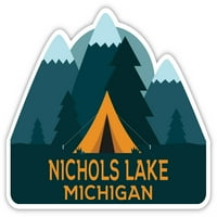 Никълс езерото Мичиган Сувенирен хладилник Магнит Дизайн на палатка за къмпинг