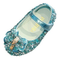 Детски обувки модна лента диамант плоско дъно принцеси обувки модни лък принцеси обувки меки долни пайети за изпълнение обувки