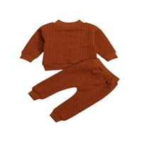 Liacowi новородено бебе бебе момче момиче есенни тоалети с дълъг ръкав дъга плетен суичър върхове+ панталони дрехи