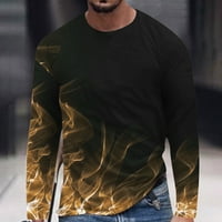 Есенни ризи за мъже с дълъг ръкав 3D тениска за печат разхлабена пуловер подкосъхранена топ блузи и ризи