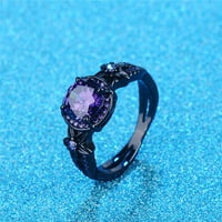 Звездна планета пръстен дъщеря мода изискан лилав цирконов пръстен за жени годежен пръстен бижута Подаръци Широчен пръстен