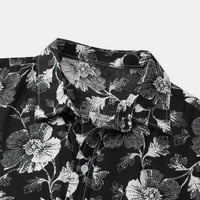 Хавайска риза за мъже летни ежедневни копчета плаж не-позициониращ флорален принт Превръщане на риза с къс ръкав блуза плюс размер мъжки плаж Причинен бутон тениска върхове