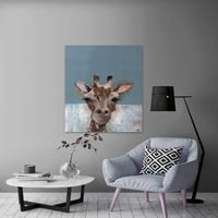 Bonjour Giraffe Painting Print на опаковано платно