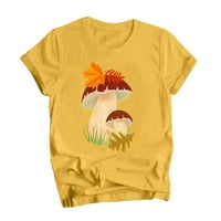 Cathalem Смешна тениска за печат за жени Сладки грапа леопардови ризи Семеен блуза Подаръци Топс Тий Жълт XL