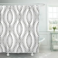 Вълна абстрактна геометричен модел на точките сива и бяла линия точка винтидж завеса за баня завеса за баня