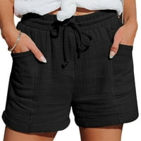 Дамски шорти ежедневни свободни удобни летни плажни шорти с джобове