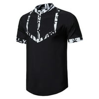 Педорт Поло ризи за мъже тънък годни къс ръкав Класически мъжки готино класически тениска Черно, М