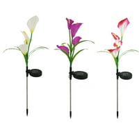 Градински декор домашна градина слънчева цветна 4LED Calla Flower Lamp Lamp с пейзаж