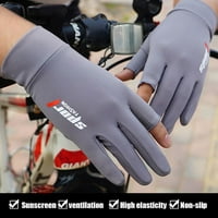 Висококачествено без плъзгане на слънцезащита Анти-UV шофиращи ръкавици Пет пръсти Каране на ръкавици Ледени копринени ръкавици Сиви пълен пръст