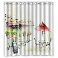 Greendecor акварелен чертеж Водоустойчив душ завеса с куки аксесоари за баня размер