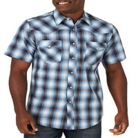 Мъжка риза с къс ръкав джоб Запад