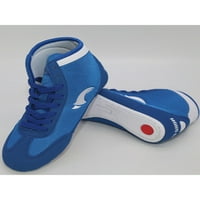 Oucaili unisex-child school дишаща гумена подметка за борба обувка анти плъзгане комфорт бокс обувки синьо- 7