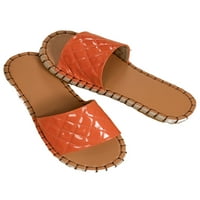 Дамски плъзгане на сандала летни чехли плаж плоски сандали модни фиш на слайдове женски обувки без гръб шев на оранжево 6.5