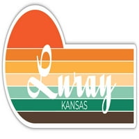 Luray Kansas Sticker Retro Vintage Sunset City 70S Естетичен дизайн