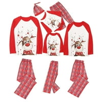 Wsevypo съвпадение на семейни пижами комплекти Коледа PJ's Holiday Christmay Deer Printwear с панталони с кари