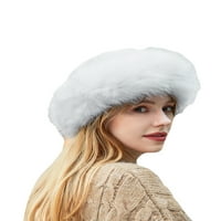 Unise Unise Winter Cap Outdoor Universal Told Color Soft топла пухкава шапка от шапка