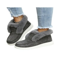 Kesitin Snow Boots for Women Плъзга се върху топли облицовани ботуши на глезени Небрежни плоски обувки