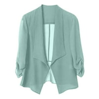 Snoarin Womens Cardigan плюс размер мек шифон отворен фронт чист жилетки с дълги ръкави за вечерна рокля тоалети пуловери на разстояние