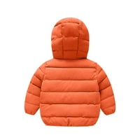 Момиче якета малко дете зимно дрехи палто бебе момиче зимно топло палто с качулка топло дрехи цип палто оранжево 2- години