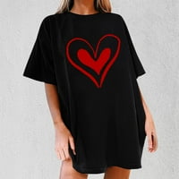Тениски за сърдечна печат жени Свети Валентин Ден с къси ръкави тийнейдж