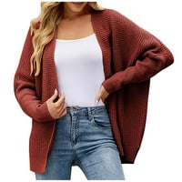 WHLBF огромни дамски пуловери Разчистване, модни ежедневни жени ежедневни V-образни вещи твърди бутон с дълъг ръкав пуловер Дами изходни дрехи