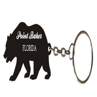 Point Baker Florida Suvenir Metal Bear Keychain